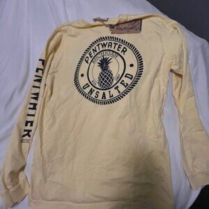 NWT, Comfortex USA, Pentwater Michigan long sleeve tee, pale yellow sz L